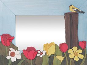 Marco y Espejo Decorativo - Tulipanes