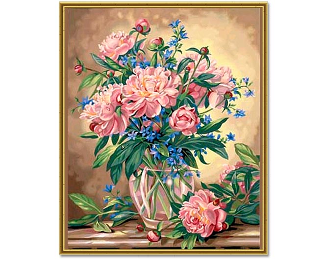 Pintar por N�meros - Flores en Jarra de Cristal