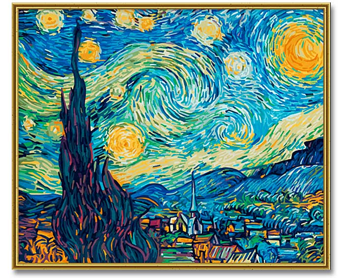 Pintar por Numeros - Noche Estrellada (Van Gogh)