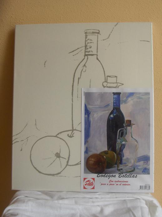 Lienzo - Bodeg�n Botellas 46 x 55 cm.