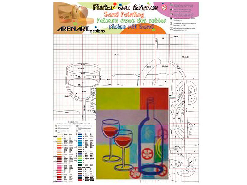 Bodeg�n Copas de Vino - L�mina para Arenas de 50 x 61 cm.