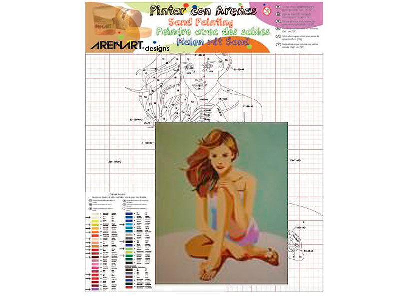 Joven Sentada - L�mina para Arenas de 50 x 61 cm.