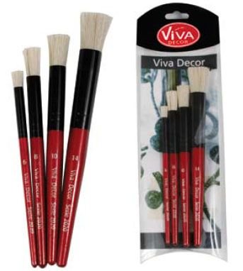 Kit 3 Pinceles Cerda Estarcir