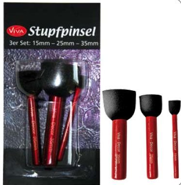Kit 3 Pinceles Espuma Estarcir