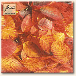 Servilletas - Hojas Rojas y Amarillentas (20 Servilletas)