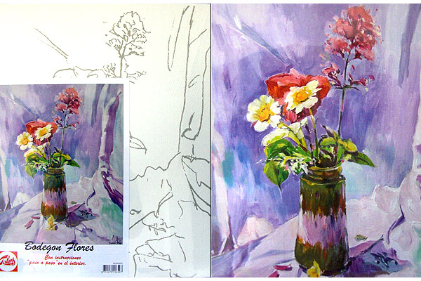 Lienzo - Bodeg�n Flores 46 x 55 cm.