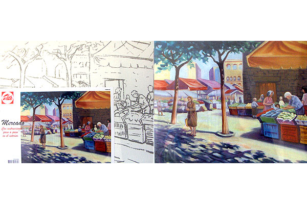 Tablilla - Mercado 38 x 46 cm.