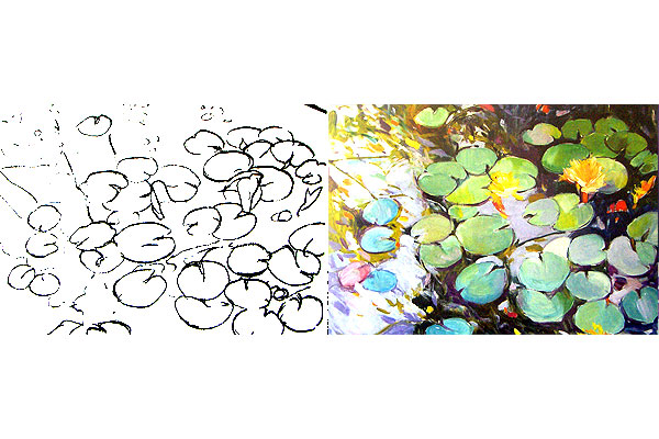 Tablilla - Nen�fares 33 x 24 cm.