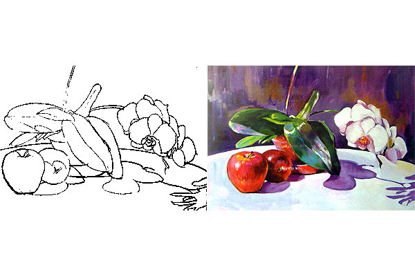 Lienzo - Orqu�deas 46 x 55 cm.